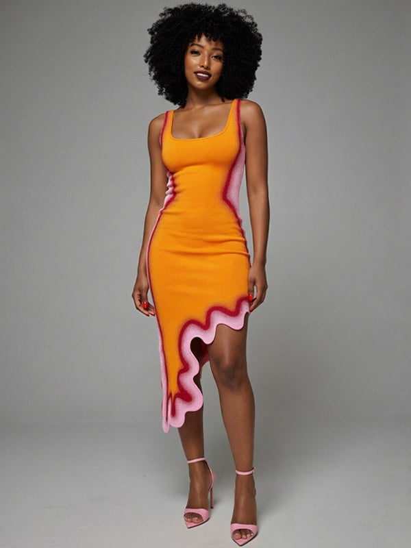 Asymmetric-Hem Sleeveless Dress – HAUS SAVAGE