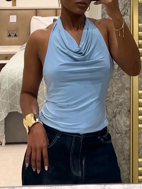 Cowl-Neck Halter Top