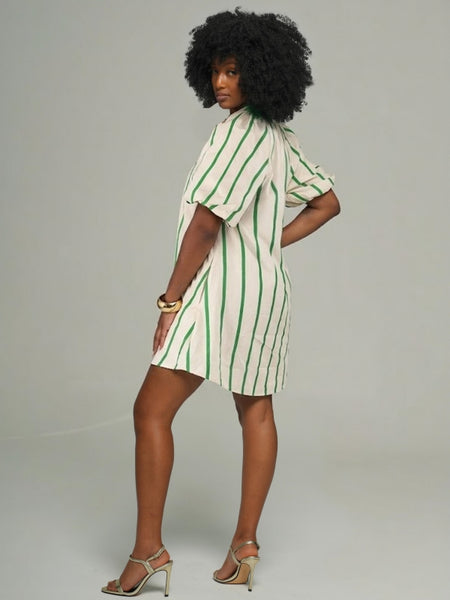 Printed V-Neck Cute Dress