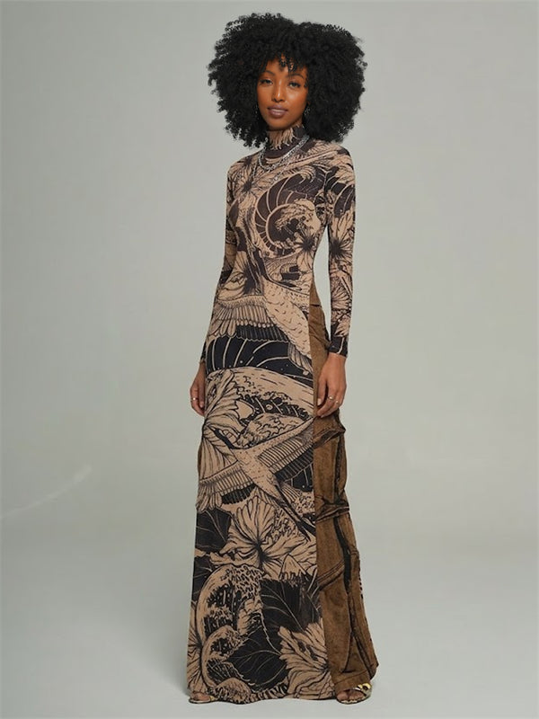 Printed Slit Tunic Top