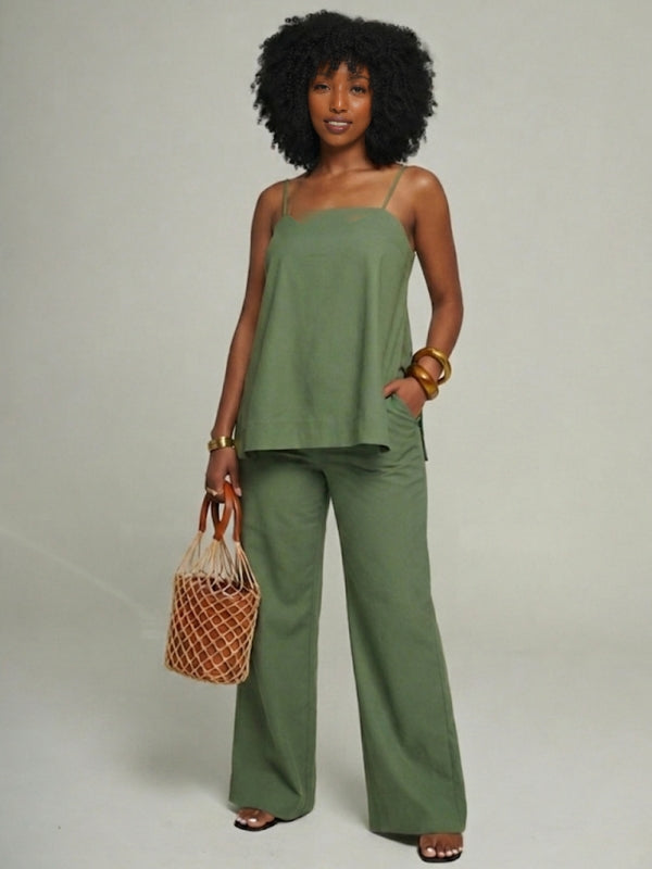 Side-Slit Cami Top & Pants Set