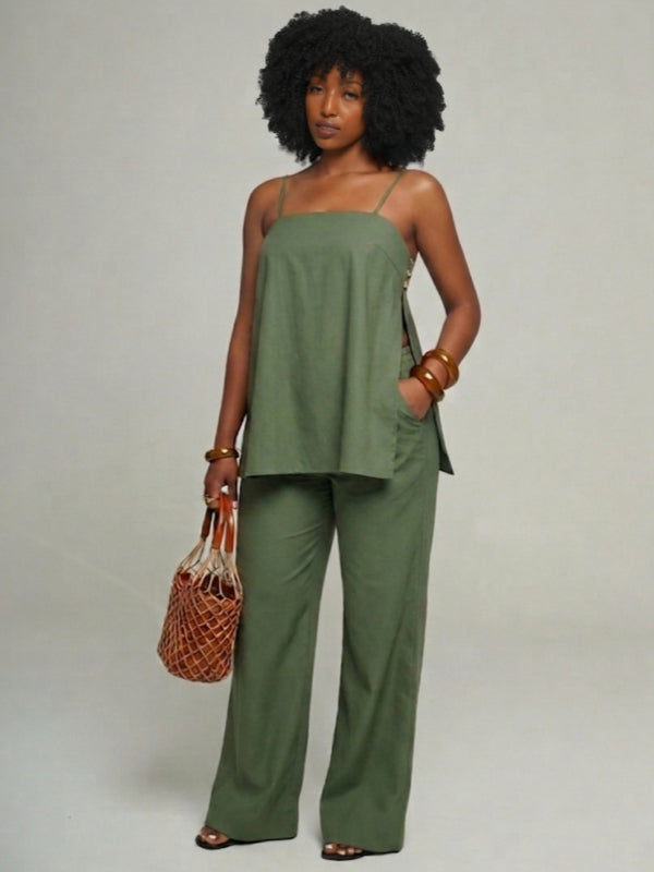 Side-Slit Cami Top & Pants Set