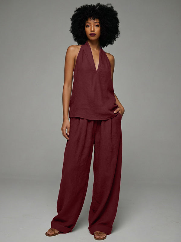 V-Neck Tank Top & Pants Set
