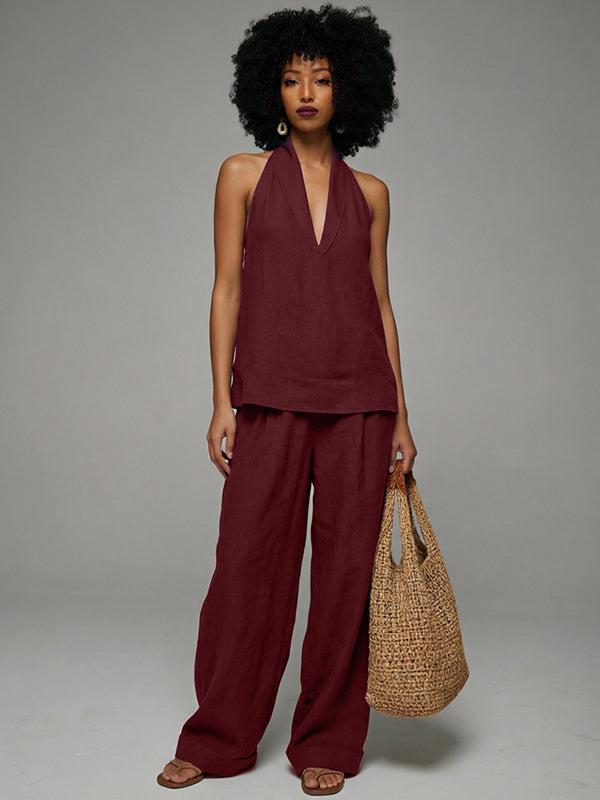 V-Neck Tank Top & Pants Set