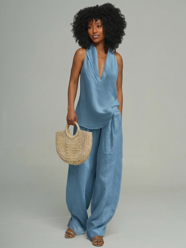 V-Neck Tank Top & Pants Set