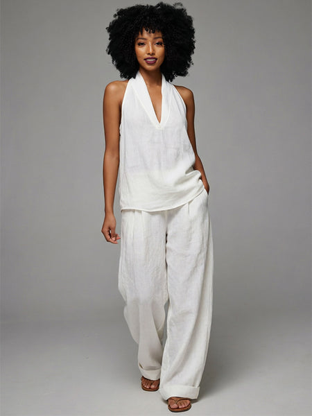 V-Neck Tank Top & Pants Set