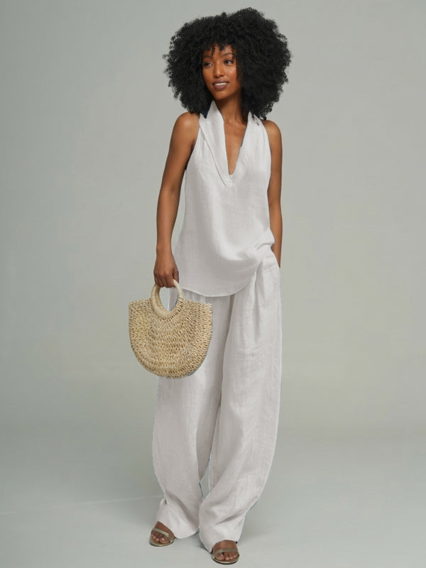 V-Neck Tank Top & Pants Set