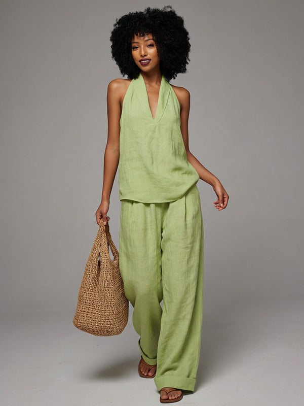 V-Neck Tank Top & Pants Set