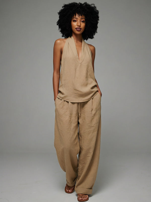 V-Neck Tank Top & Pants Set