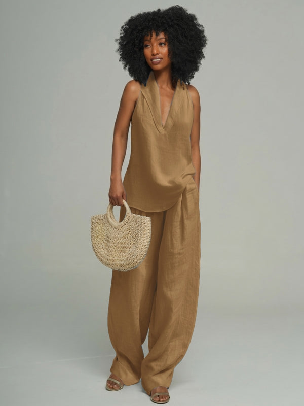 V-Neck Tank Top & Pants Set