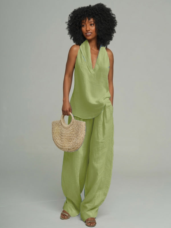 V-Neck Tank Top & Pants Set