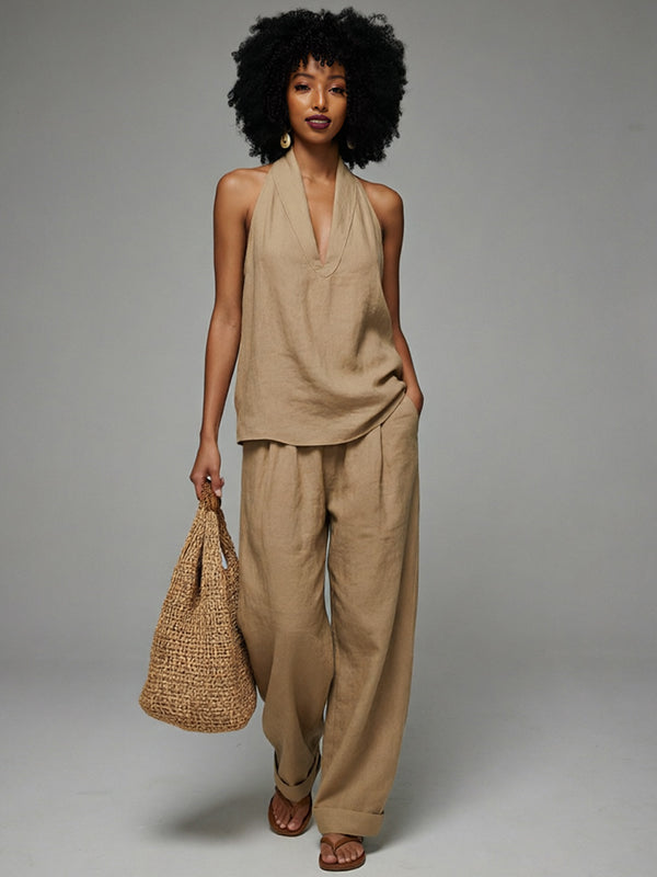 V-Neck Tank Top & Pants Set
