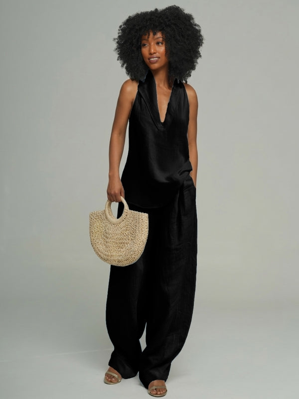 V-Neck Tank Top & Pants Set