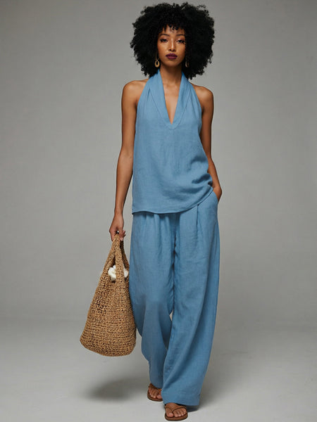 V-Neck Tank Top & Pants Set