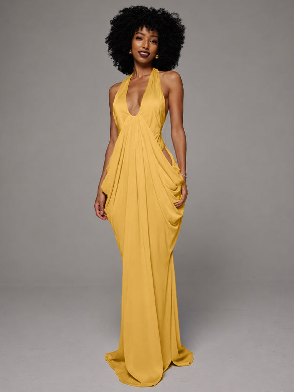 Ruched Sleeveless Maxi Dress