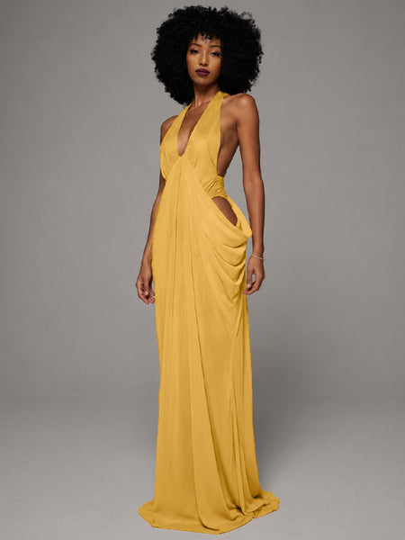 Ruched Sleeveless Maxi Dress