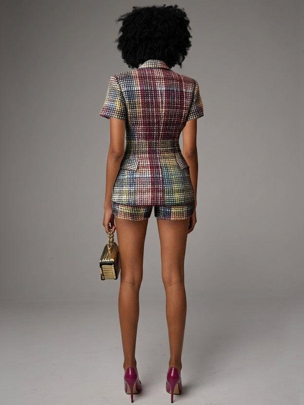 Double-Breasted Blazer & Shorts Set