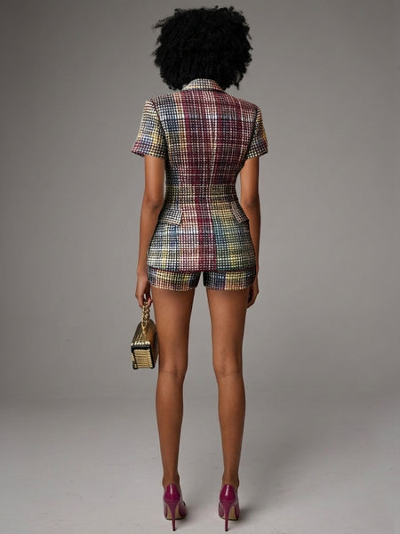 Double-Breasted Blazer & Shorts Set