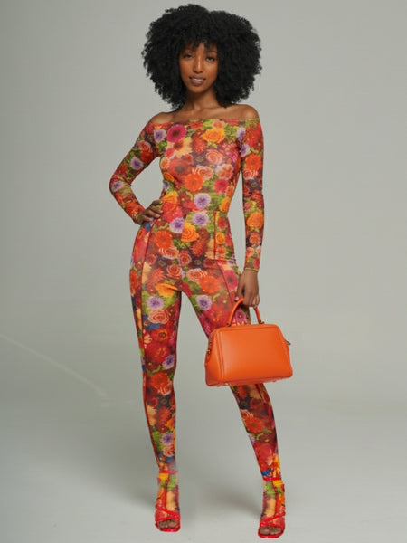 Floral Off-Shoulder Top & Pants Set