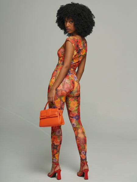 Printed Off-Shoulder Top & Pants Set