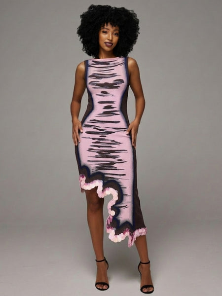 Sequin Combo Sleeveless Dress