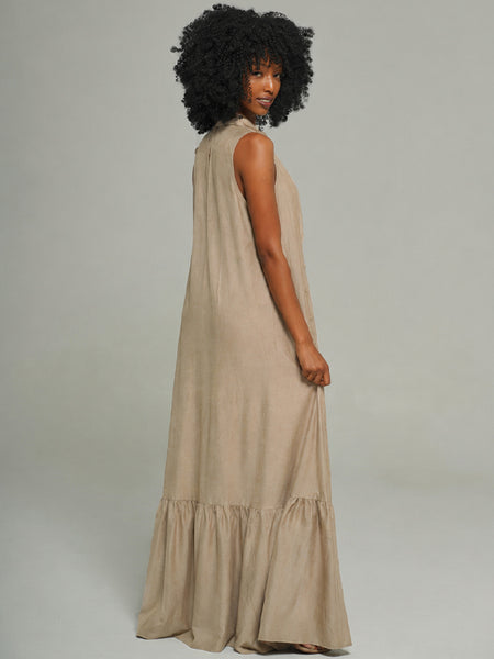 Button-Front Sleeveless Shirt Dress