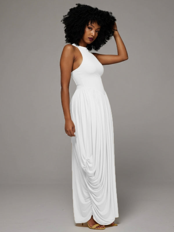 Ruched Combo Sleeveless Dress