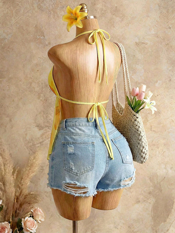 Printed Halter Top