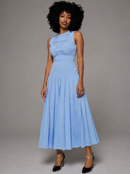 Sleeveless Pleated Dress