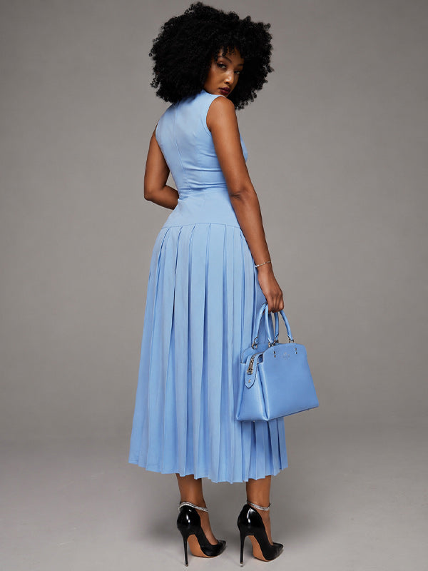 Sleeveless Pleated Dress