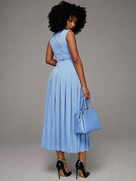 Sleeveless Pleated Dress