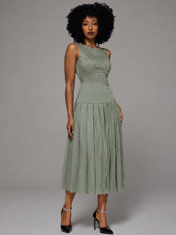 Sleeveless Pleated Dress