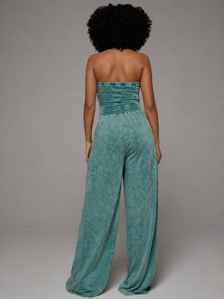 Washed Strapless Jumpsuit