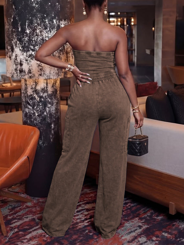Washed Strapless Jumpsuit