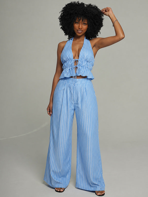 Stripe Halter Top & Pants Set