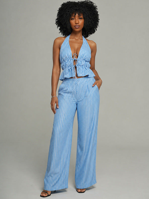 Stripe Halter Top & Pants Set