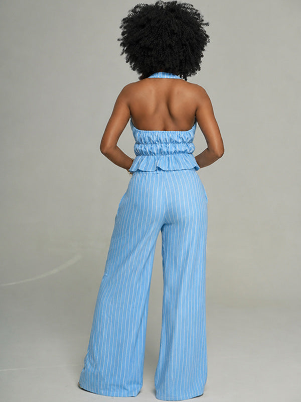 Stripe Halter Top & Pants Set