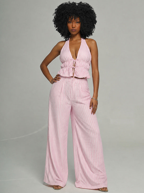 Stripe Halter Top & Pants Set