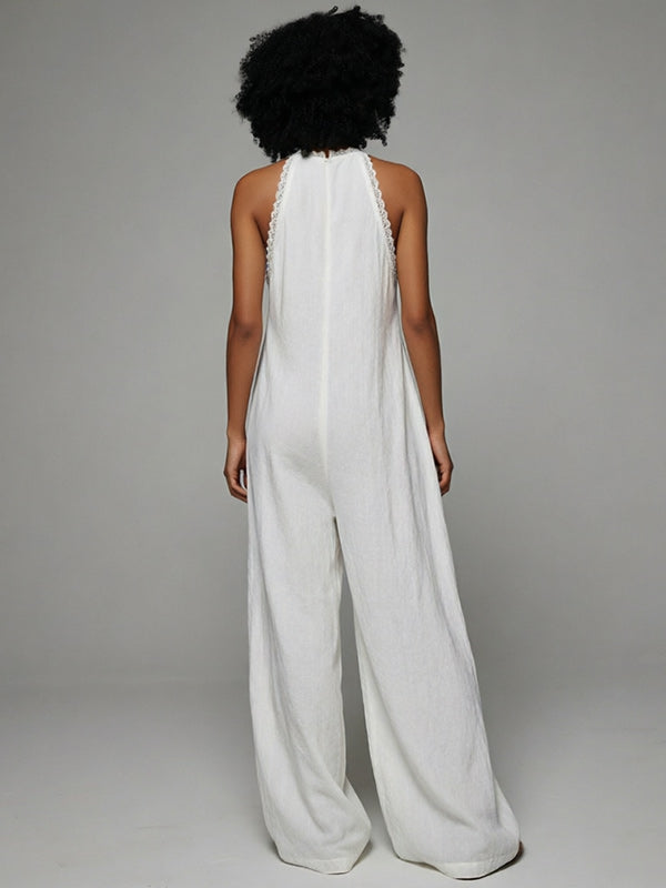 Lace Combo Sleeveless Jumpsuit
