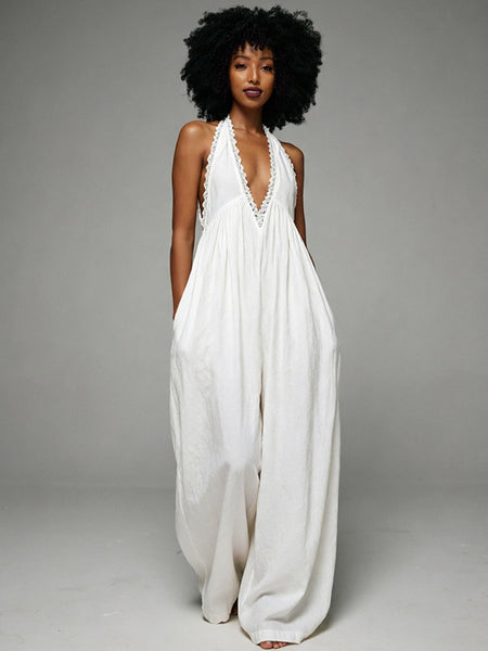 Lace Combo Sleeveless Jumpsuit