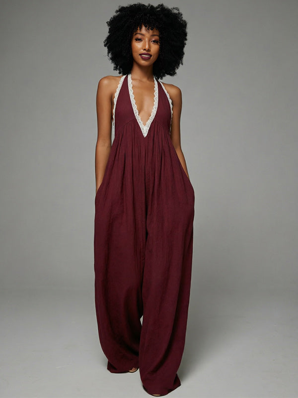 Lace Combo Sleeveless Jumpsuit