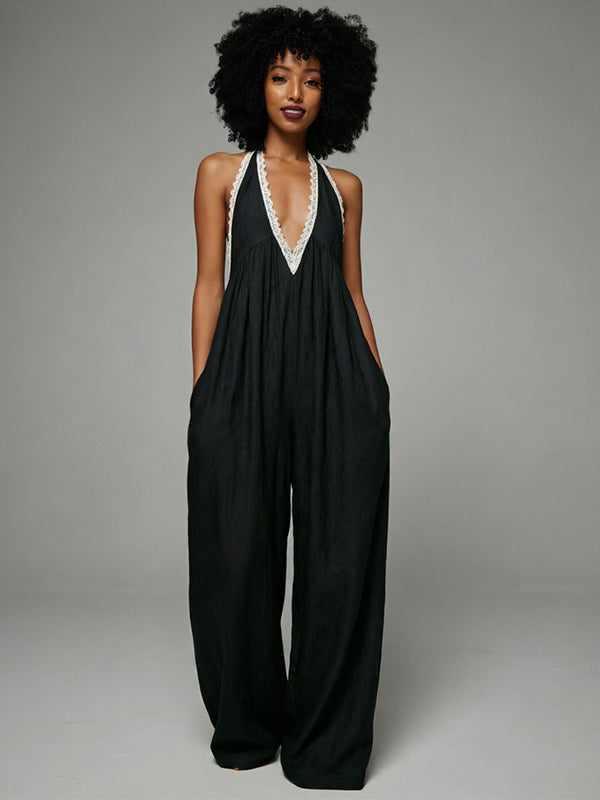 Lace Combo Sleeveless Jumpsuit