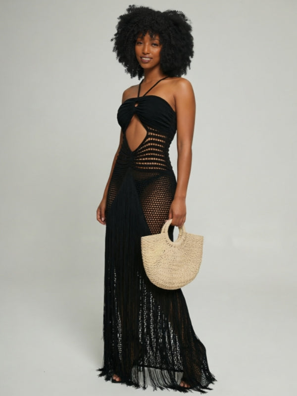 Knit Fringe Cami Dress