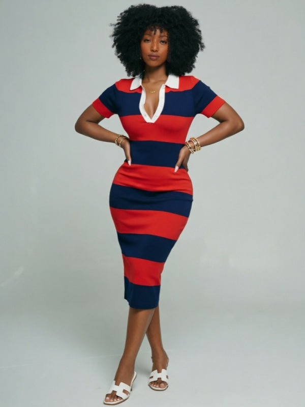Stripe Polo Dress
