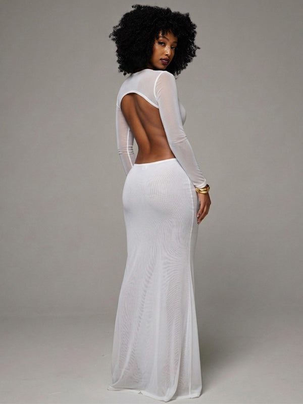 Solid Open-Back Cutout Dress – HAUS SAVAGE Solid Open-Back Cutout Dress – HAUS SAVAGE