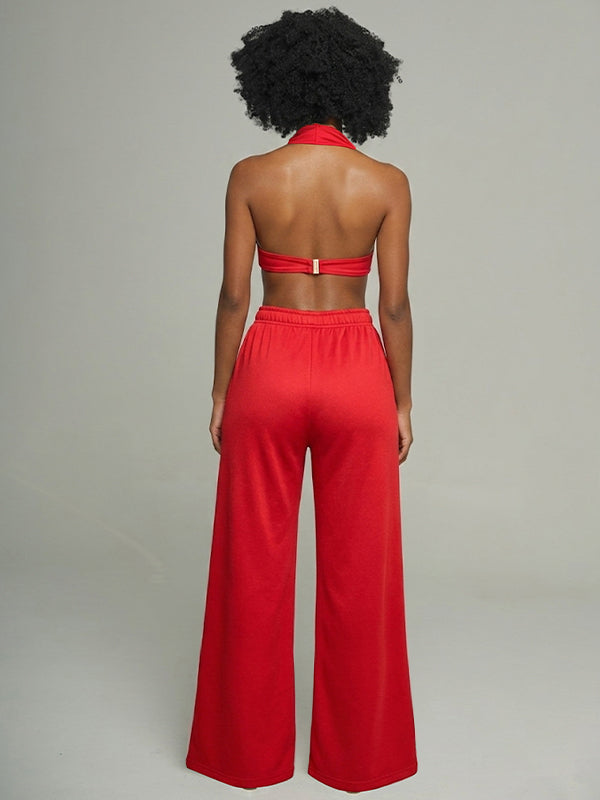 Eyelet Halter Top & Pants Set