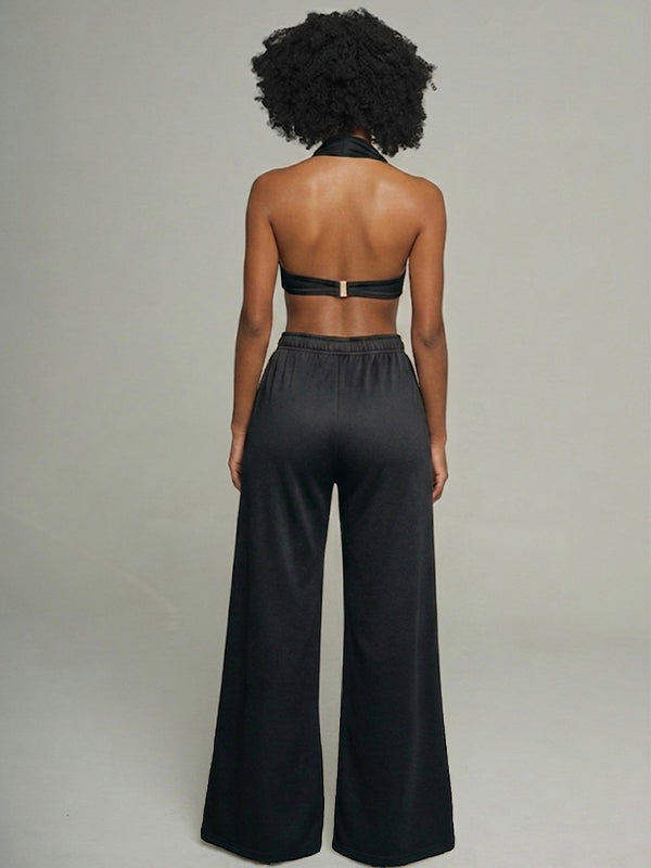 Eyelet Halter Top & Pants Set