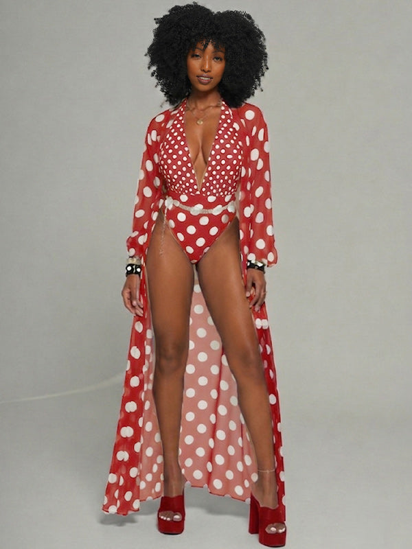 Dot Bodysuit & Cover-up Set