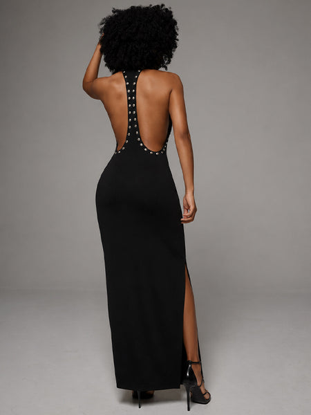 Eyelet Slit Sleeveless Dress