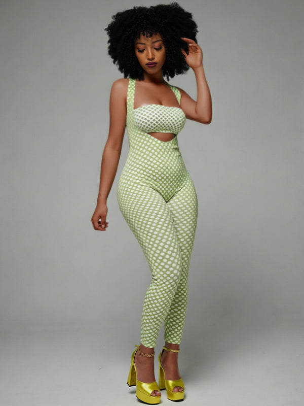 Dot Bandeau Top & Jumpsuit Set